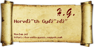 Horváth Győző névjegykártya